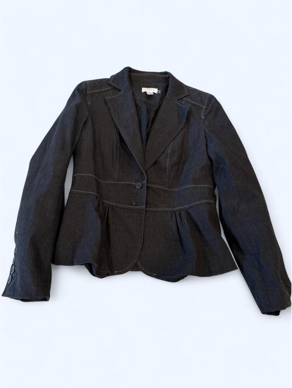 LOFT Women's Black and Grey Jacket